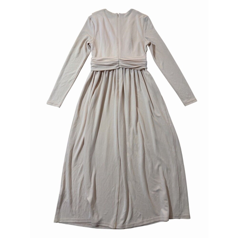 Acler US 8 Blush Draped Maxi Dress Long Sleeve‎ Formal Wedding Guess Minimalist - Picture 3 of 7